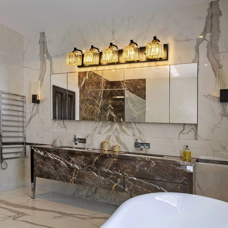 Modern 3/4/5-lights Crystal Bathroom Light Fixtures