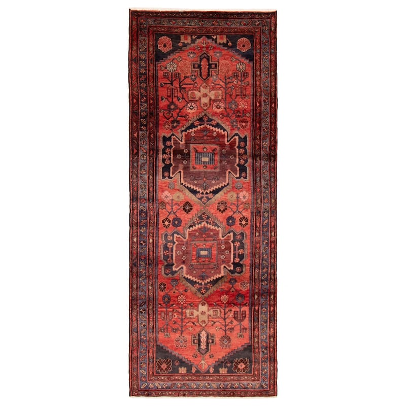 ECARPETGALLERY Hand-knotted Anadol Red Wool Rug - 3'10 x 10'1 - Light Red - 3'10 x 10'1