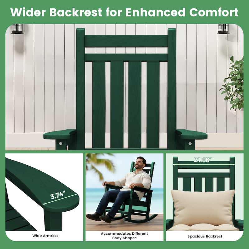 Modern High-Back Rocking Adirondack Chair All Weather