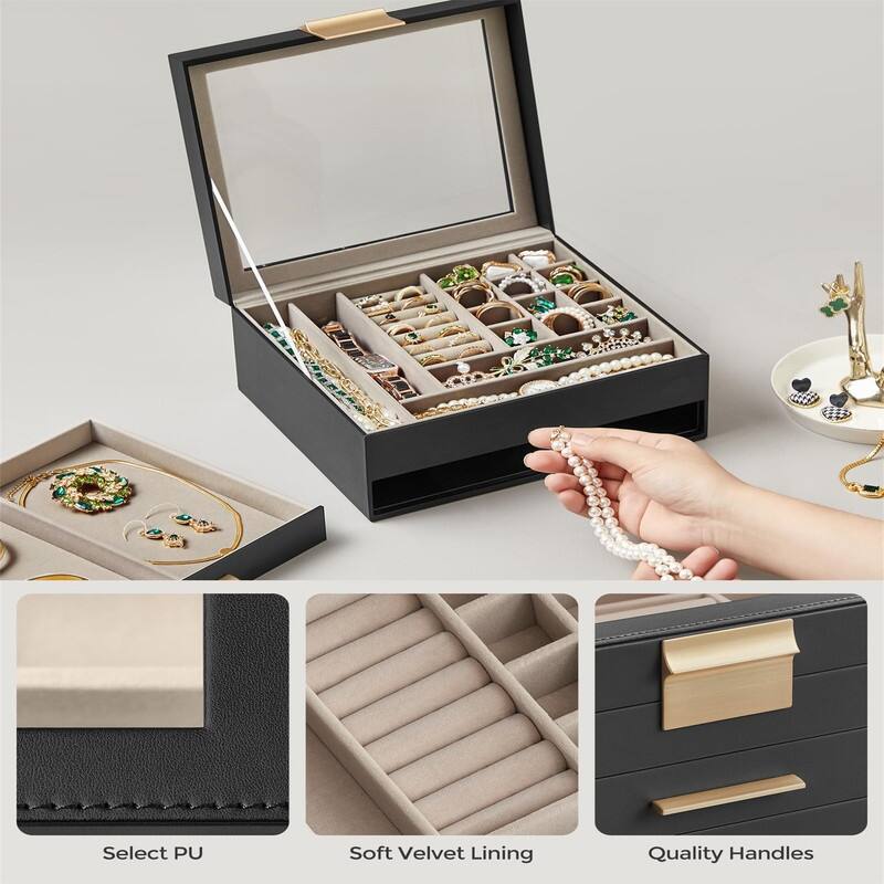 Jewelry Box with Glass Lid
