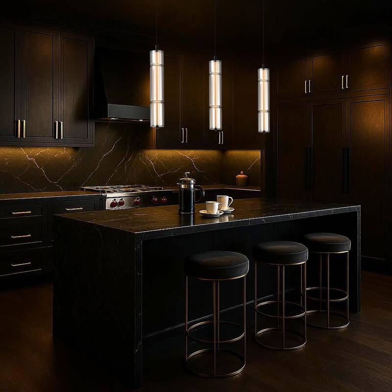 Evander LED 16 Inch Mini Pendant Matte Black Finish Smoked Glass - Matte Black