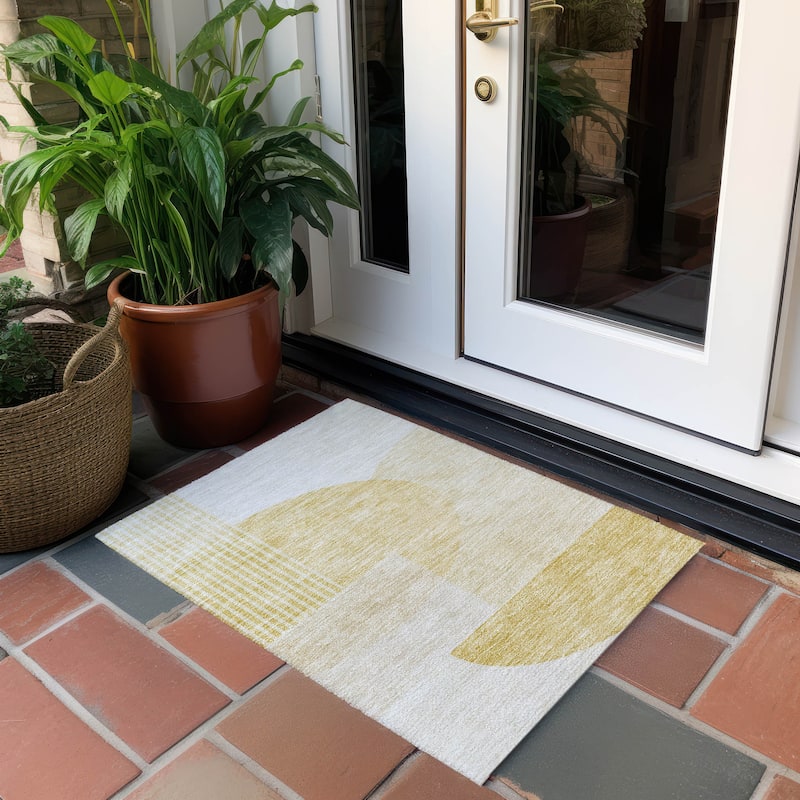Machine Washable Indoor/ Outdoor Chantille Contemporary Deco Rug