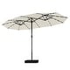 preview thumbnail 10 of 79, MAISON ARTS 15-foot Rectangular Crank Double-sided Outdoor Market Umbrella Solar LED Lighted Patio Umbrella with Base Included