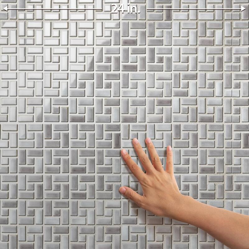 Merola Tile Hudson Spiral Grey Eye 12-5/8" x 12-5/8" Porcelain Mosaic Floor and Wall Tile