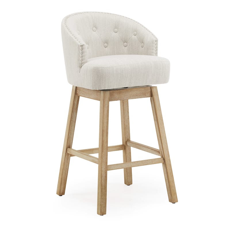 Moore Modern Rubberwood Swivel 33.25-Inch Barstool (set of 2) by Christopher Knight Home