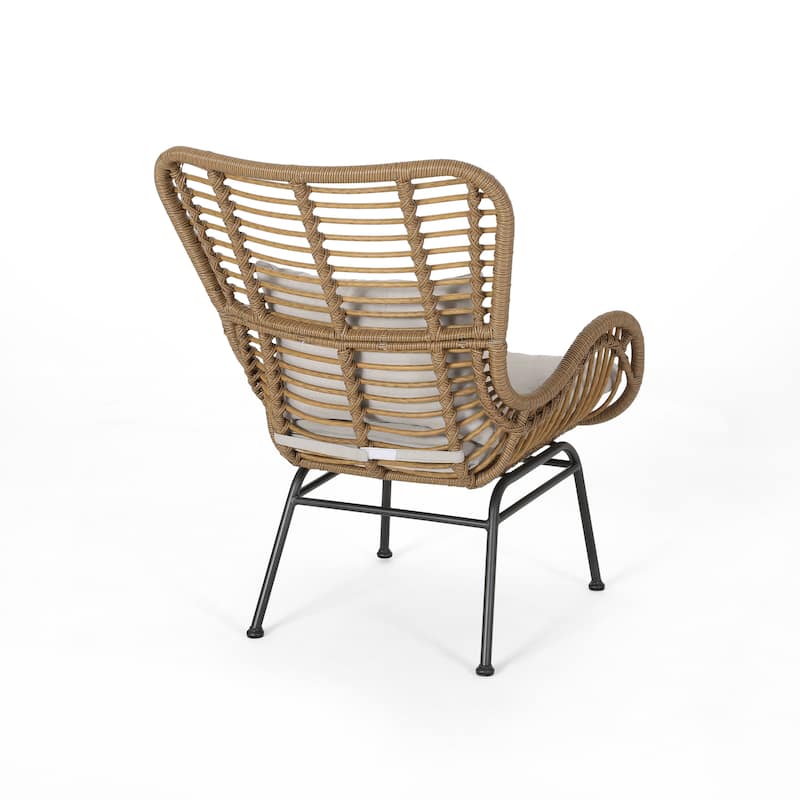 Wicker Patio Chair with Cushions (Set of 2)
