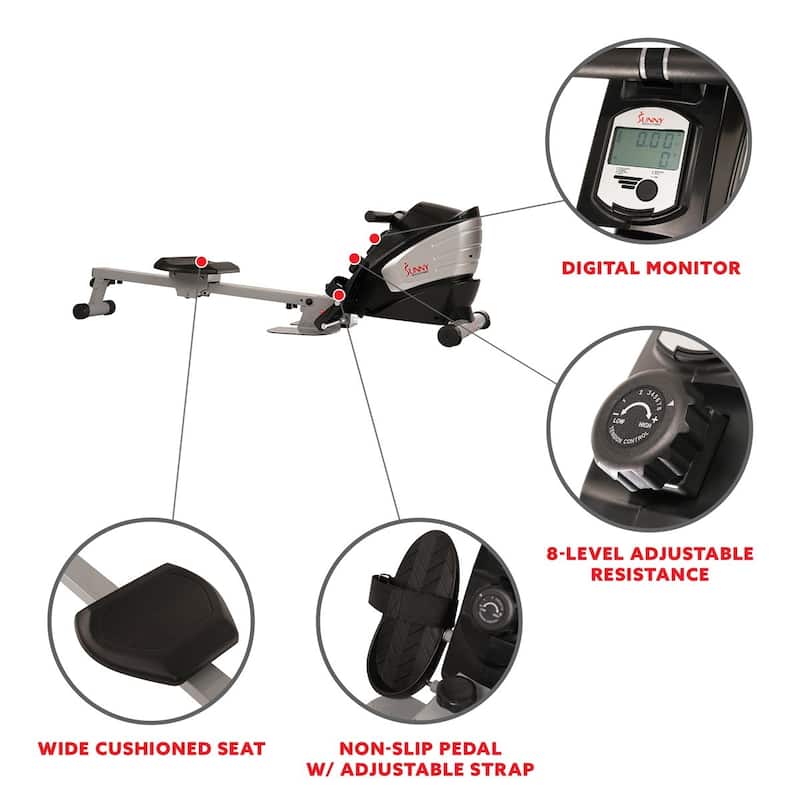 Sunny Health & Fitness Dual Function Rowing Machine Rower
