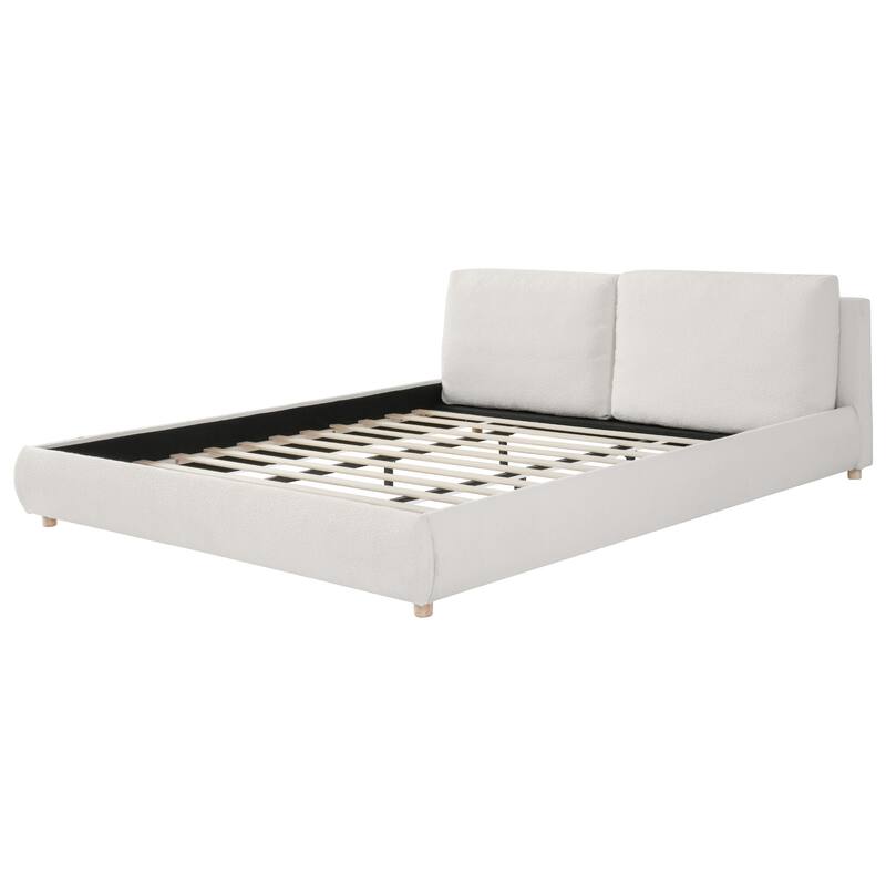 King Size Bed with Two Removable Pillow Headboard
