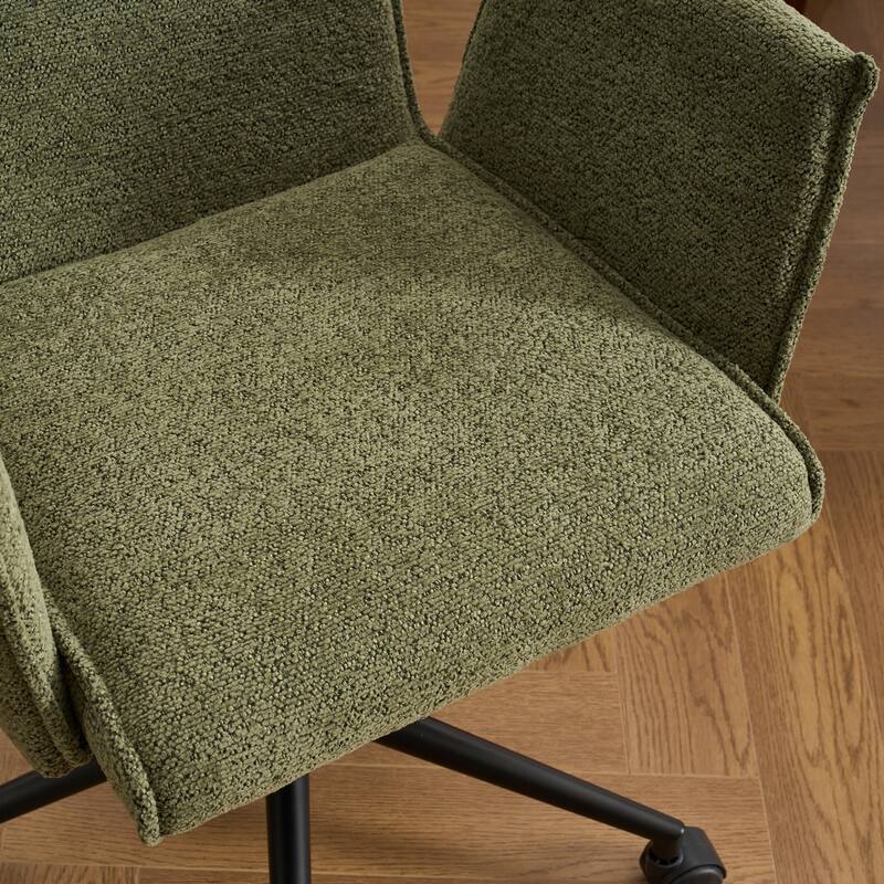 Upholstered Fabric Swivel Task Chair, Office Chair with Wheels