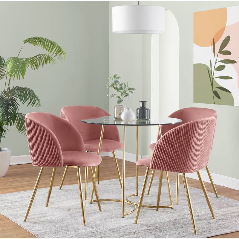 Silver Orchid Harding Pleated Waves Chair - Set of 2