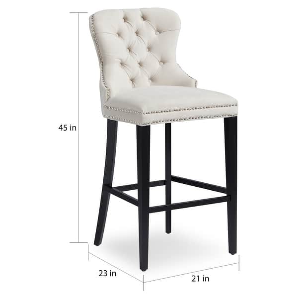 Abbyson Versailles 30 Inch Ivory Tufted Barstool Overstock 10855760