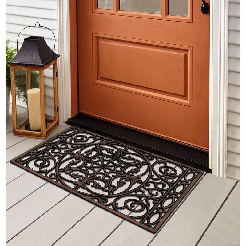 A1HC Rubber Grill Doormat, Elegant Star Pattern,Fun Designed Floor Mat, 18"X30"