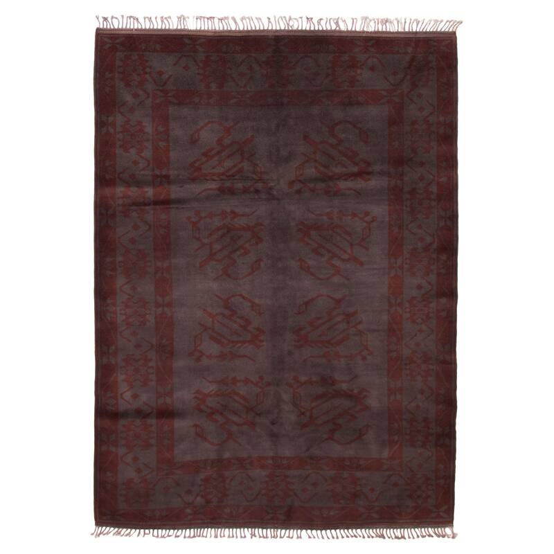 ECARPETGALLERY Hand-knotted Color Transition Dark Grey Wool Rug - 6'7 x 8'11 - Dark Grey - 6'7 x 8'11