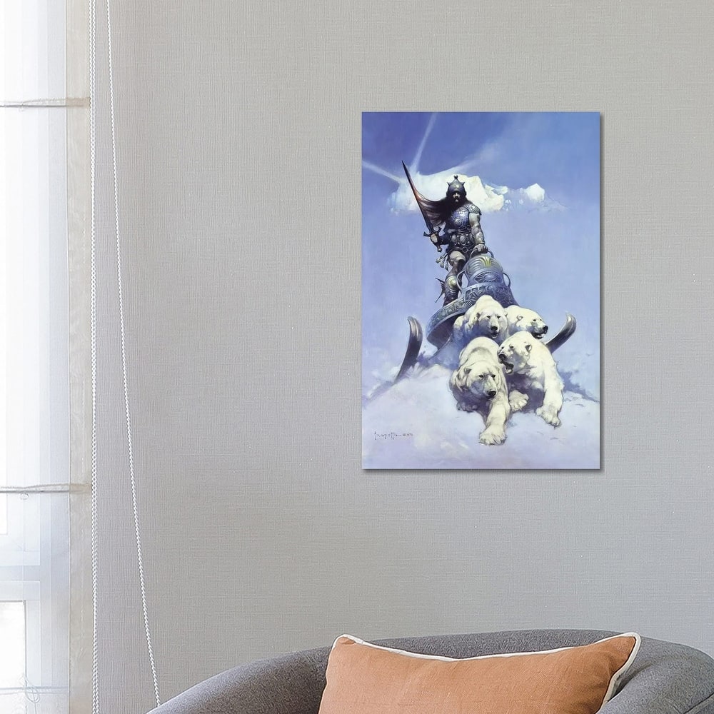 iCanvas "Silver Warrior" by Frank Frazetta Canvas Print