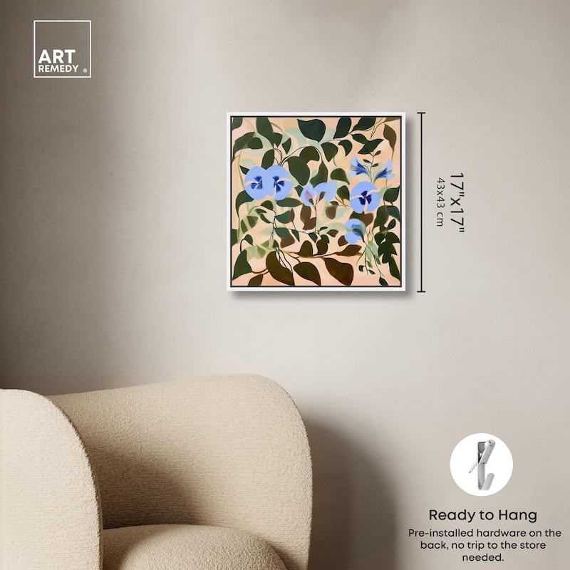 Naive Blue Flowers Canvas by Art Remedy