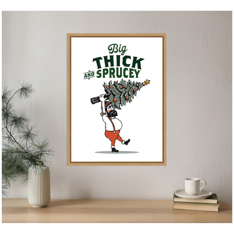 Kate and Laurel Sylvie Framed Canvas Thick and Sprucey by The Whiskey Ginger