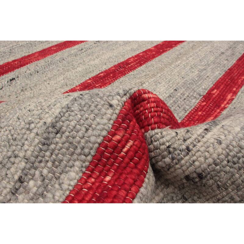 ECARPETGALLERY Braid weave Sienna Grey Wool Rug - 5'2 x 7'7