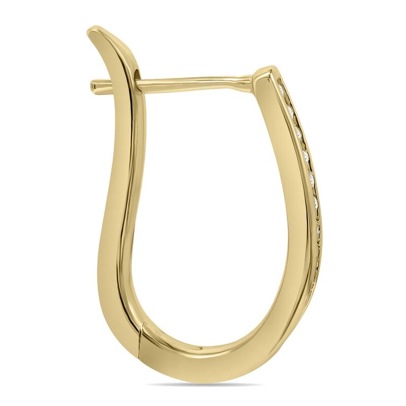 Marquee 1/4 Carat TW Channel Set Diamond Hoop Earrings in 10K Yellow Gold