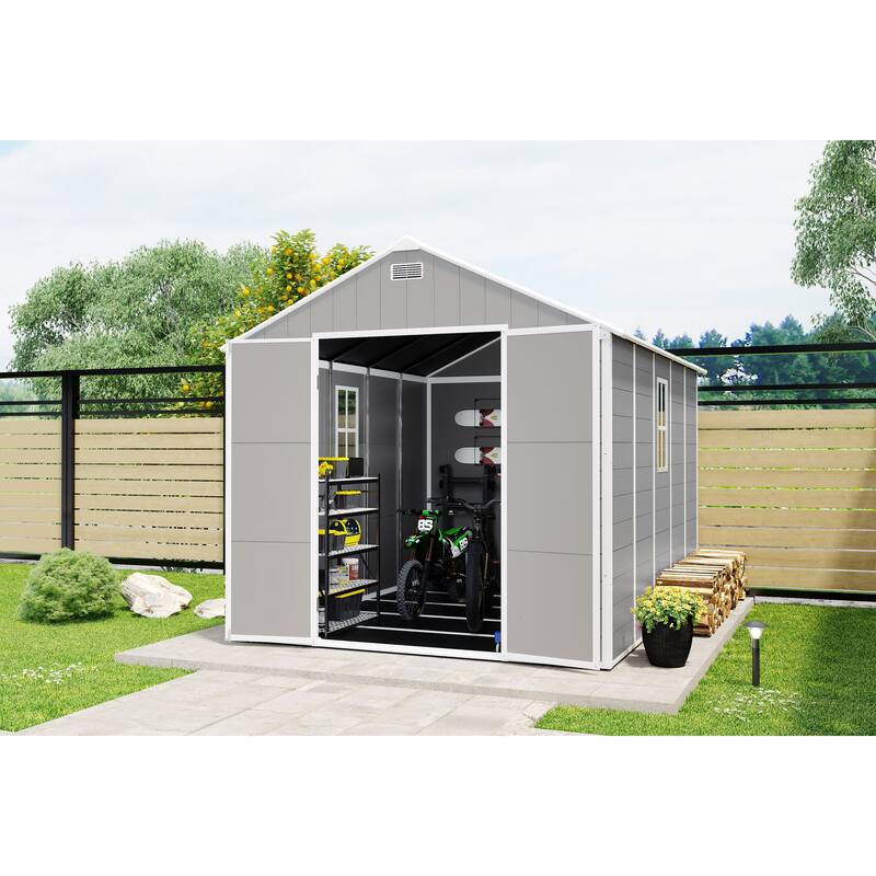 Campcraft 8*10ft resin storage shed, high quality pp material, strong structure, waterproof, rust and UV proof