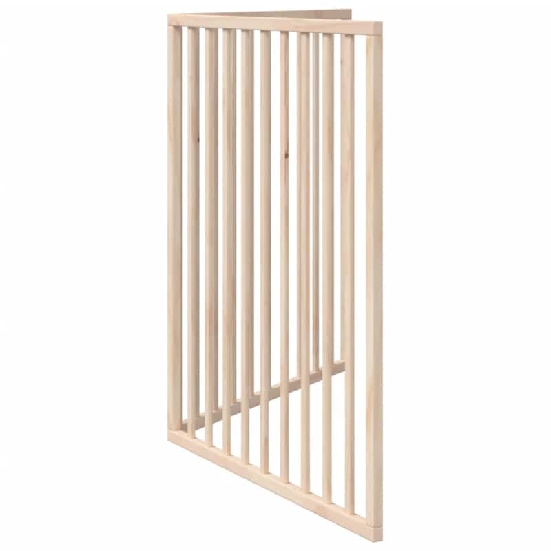 vidaXL Dog Gate Set of 2 Brown Solid Poplar wood 63 in long Foldable