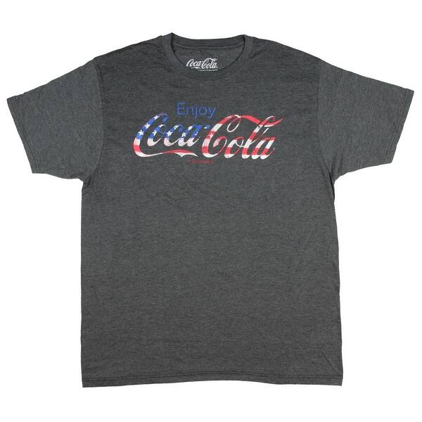 Shop Coke Shirt Enjoy Coca Cola U S Flag America Red White And Blue Distressed Logo T Shirt Overstock 31254079