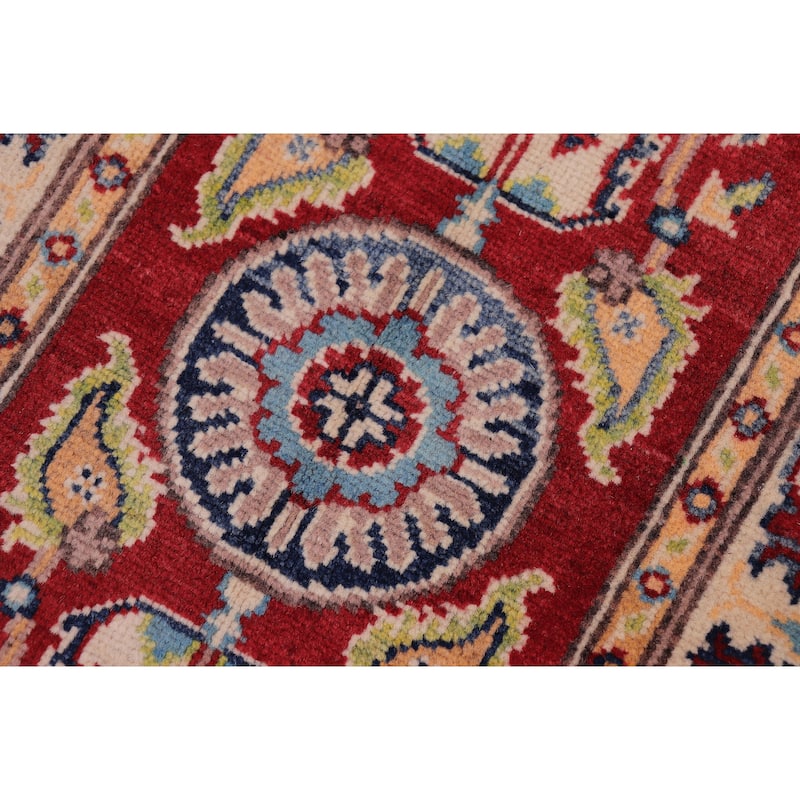 Southwestern Kazak Kaleb Red/Beige Wool Rug - 2'0'' x 3'0''
