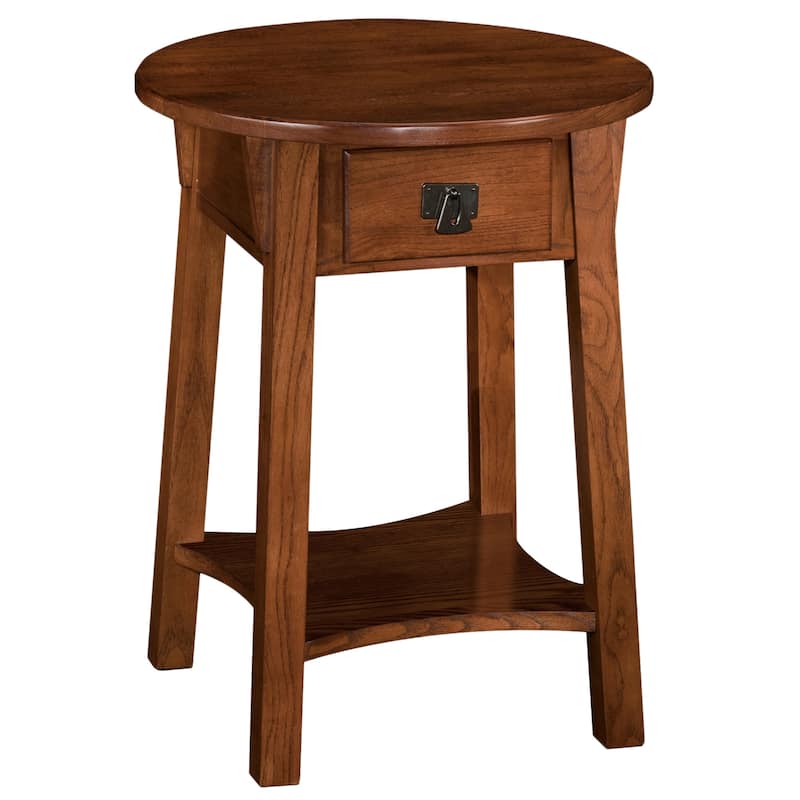 Leick Home Mission Round End Table with Drawer