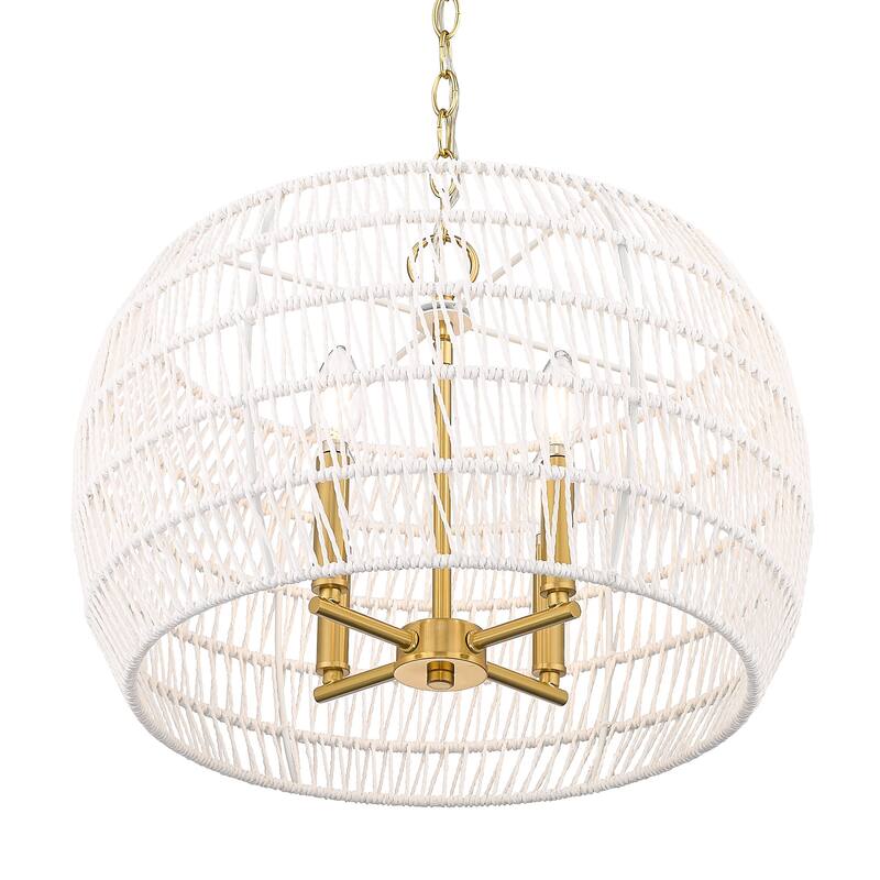 Golden Lighting 6808-4 Ellie 4 Light 19" Wide Drum Chandelier