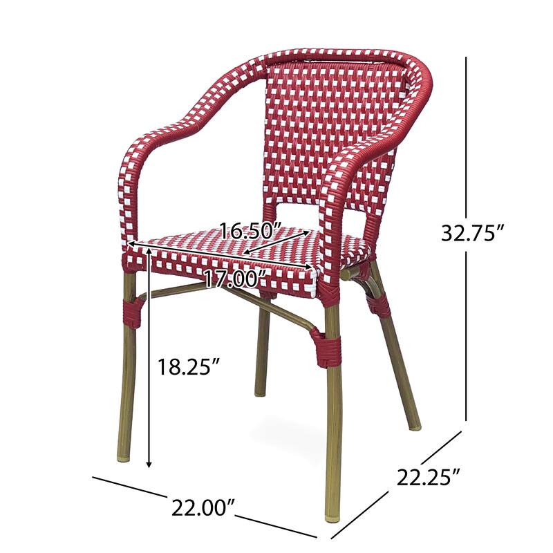 Cecil Outdoor Outdoor Bistro Chairs (Set of 2) by Christopher Knight Home