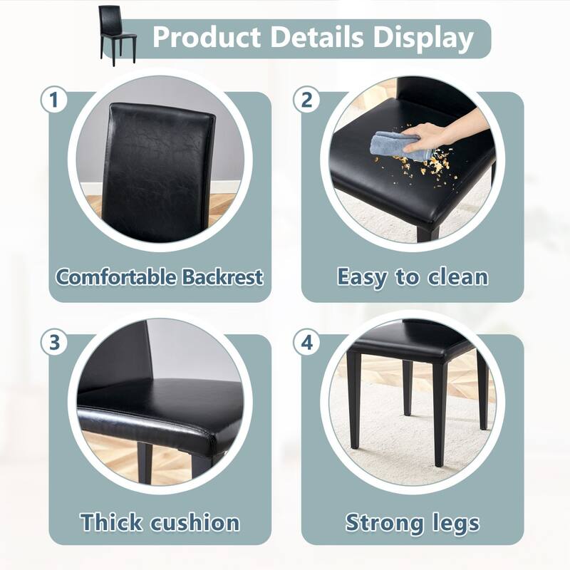 16" Modern Upholstered Dining Chair with Metal Legs, Set of 4