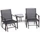 Outsunny 3-pc. Outdoor Sling Fabric Glider Rocker Chairs with Table Set