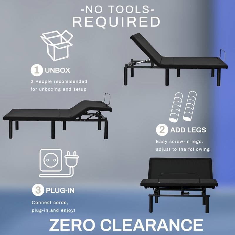 Adjustable Electric Bed Base with Remote Control