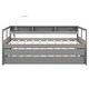 preview thumbnail 6 of 12, Twin XL Size Wood Daybed with 2 Trundles, 3 Storage Cubbies, 1 Light for Free and USB Charging Design Creative Triple Bunk, Gray