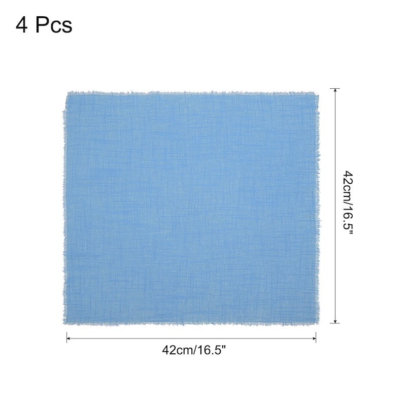 4pcs Cloth Napkins 16.5x16.5 Inches Cotton Linen Napkins with Fringe