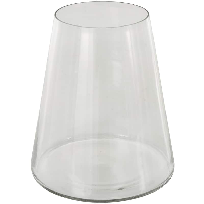 Glass Cone Shaped Vase - Clear - Roche River Decor - Clear - 7"W, 9"H