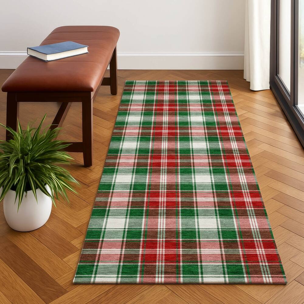 Premium Washable Super Soft Christmas Plaid Mayfield Rug