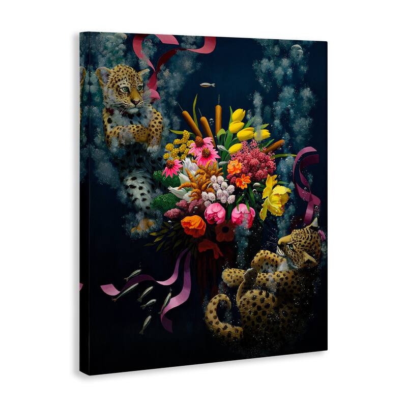 Stupell Bouquet with Leopards Underwater Canvas Wall Art Design By Heather Gauthier