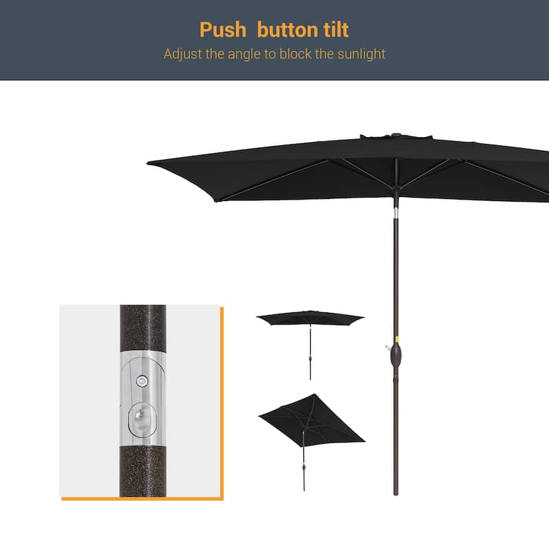 LIVOOSUN 10x6.5ft Patio Market Umbrella Aluminum Table Umbrellas