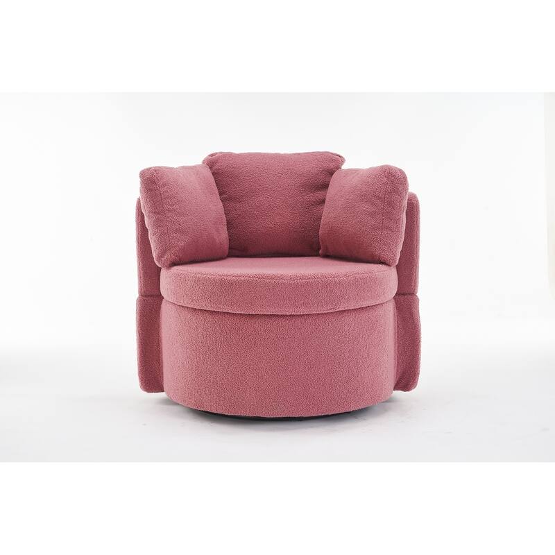 Teddy Fabric Swivel And Storage Chair