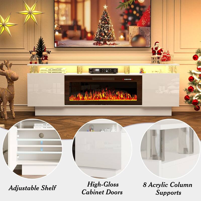 BOSSIN 70 Fireplace TV Stand with 36 Electric Fireplace