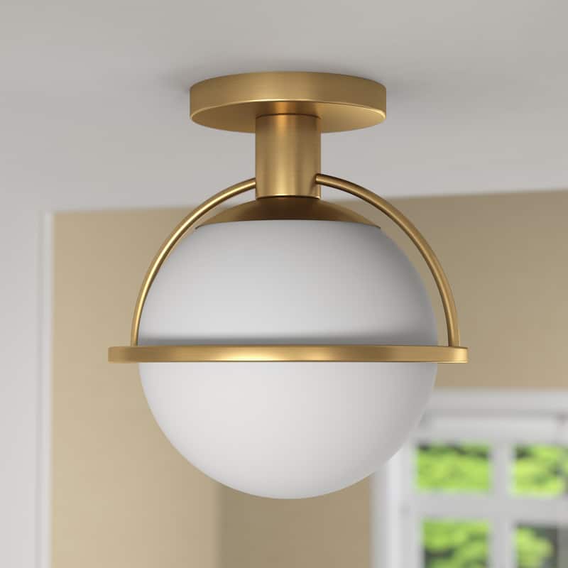 Cieonna 9.25" Wide Semi Flush Mount with Glass Shade