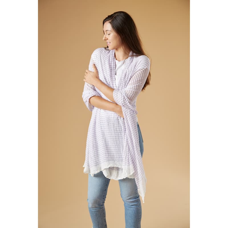 Tiny Stripe Insect Shield Scarf - Turquoise