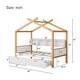 preview thumbnail 8 of 11, Wooden House Bed Wood Color Frame with 2 Drawers and Bookshelf Storage Space