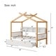 preview thumbnail 4 of 6, White Twin Size Wooden House Bed with Storage Bookshelf Original Wood Colored Frame with Two Drawers for Children or Guest Room