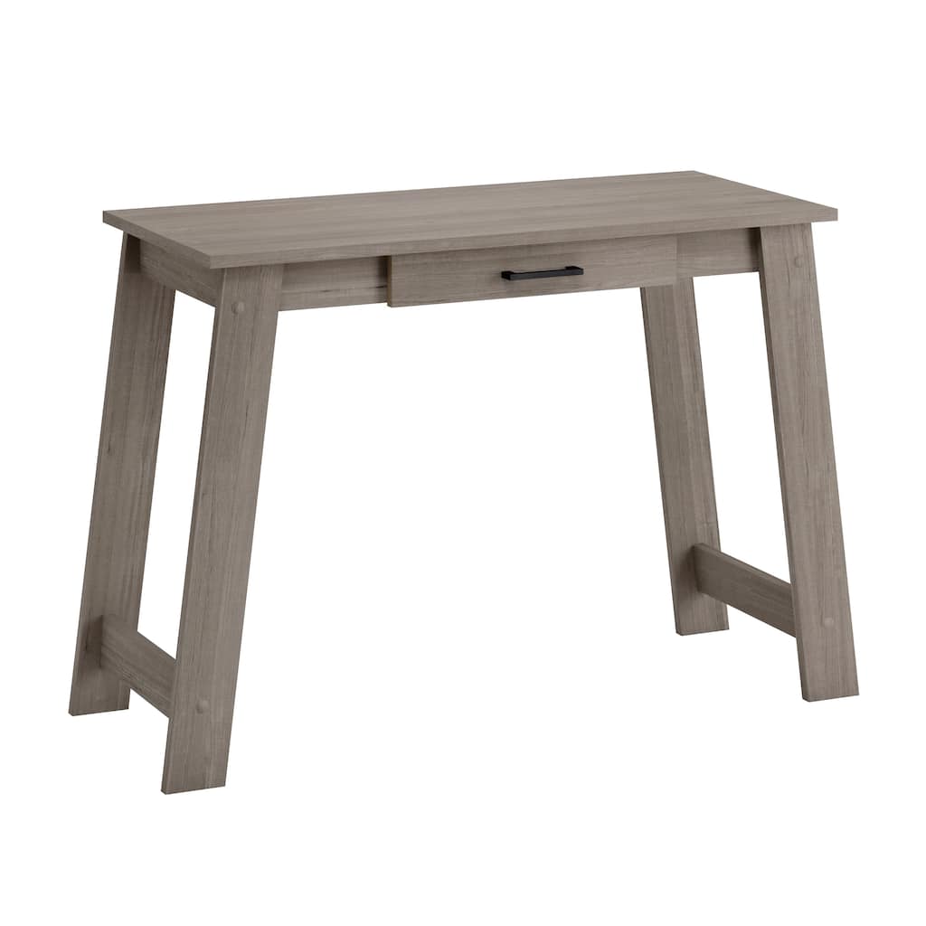 Brown Compact Writing Desk with Storage Drawer 43.6 Inch Wide for Home Office
