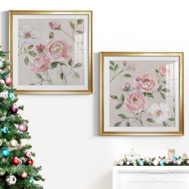 Cottage Sweet Roses I Premium Framed Print - Ready to Hang