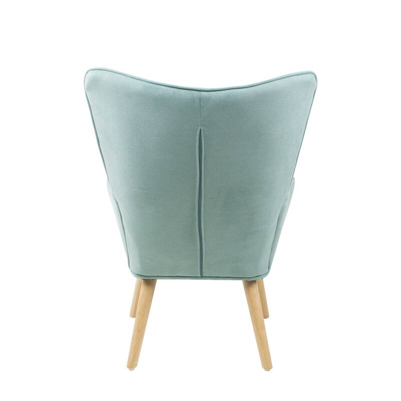 Creative Splicing Cloth Accent Chair with Ottoman