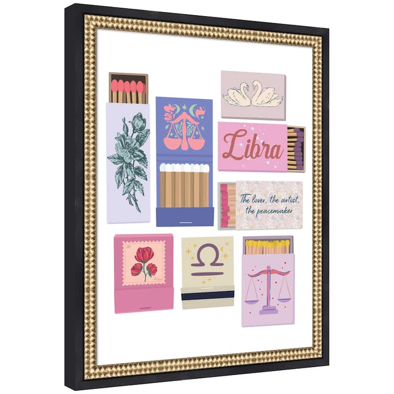 Kate and Laurel Libra Matchbooks 14x18 FC by Megan Ryan Framed Wall Art Print