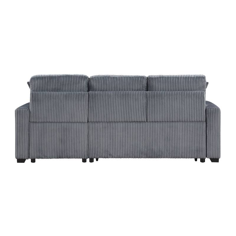 Jessenia Corduroy 3-Piece Reversible Sectional with Pull-out Bed