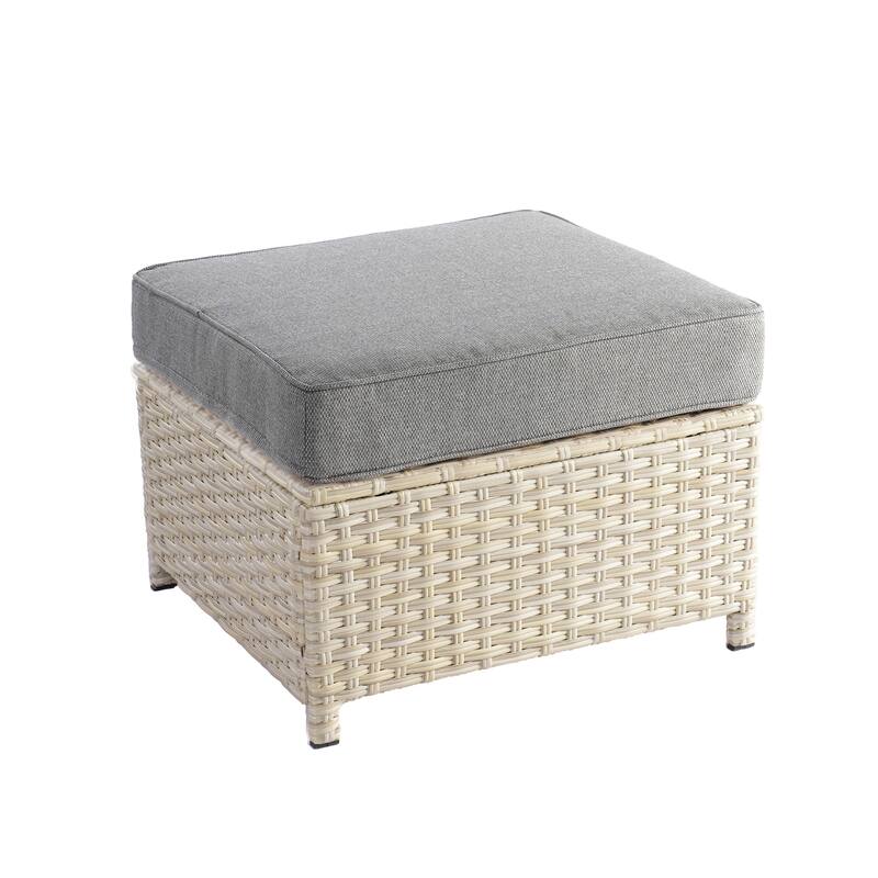 HOOOWOOO Outdoor Patio 7-piece Furniture Rattan Curved Backrest Seating Set